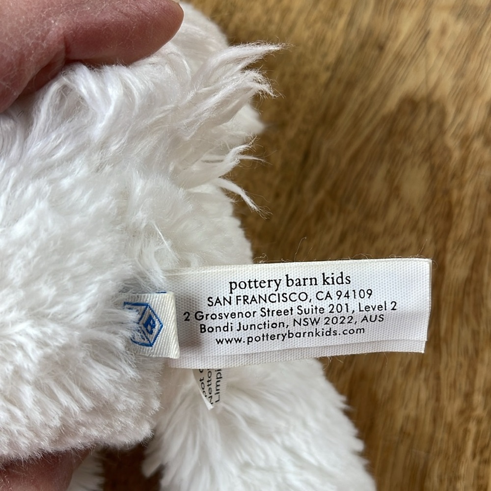 Pottery Barn Kids white plush bunny, 11” - Picture 4 of 4